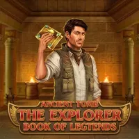 The Book of Legends Slot mit Entdecker und Buch auf Bison Casino