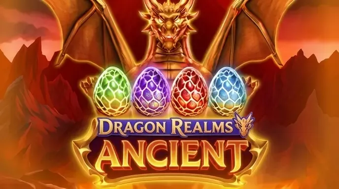 Dragon Realms Ancient Slot mit Drachen und Eiern auf Bison Casino